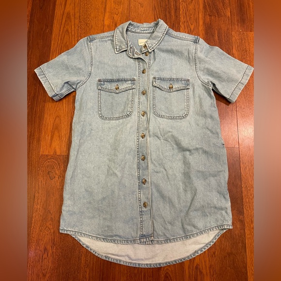 universal thread short sleeve denim shirt dress - Picture 3 of 5